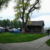 Campers next to Harper's Cabin on the South side of the museum, 2013 fiddle week